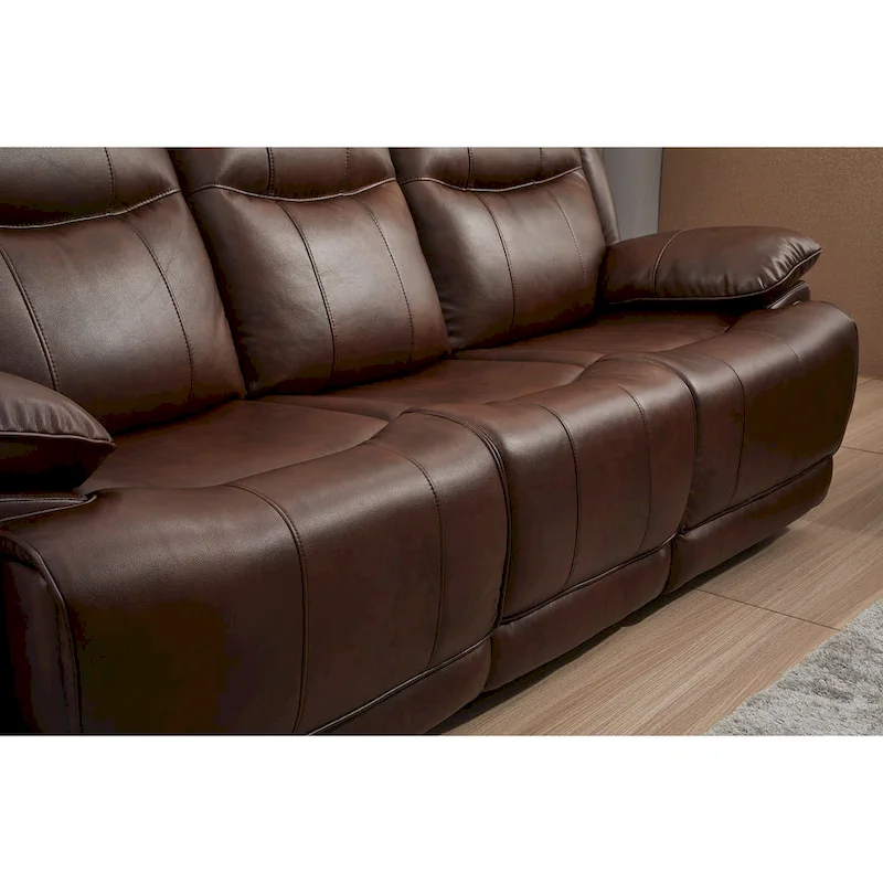 Betsy Furniture Bonded Leather Manual Rclining 3-seat Sofa Couch 8006