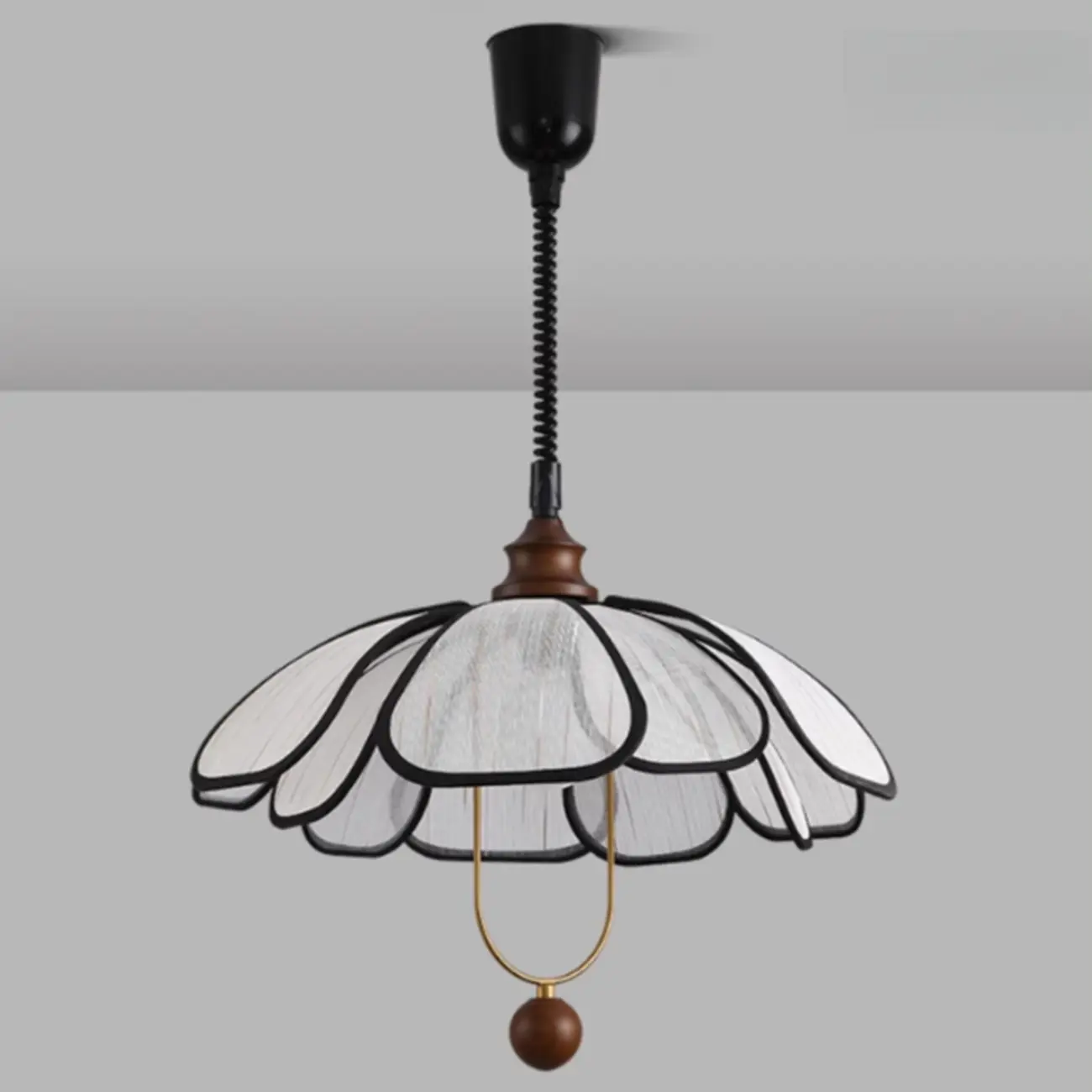 Art Deco Fabric Petal Blossom Hanging Pendant Light Fixture