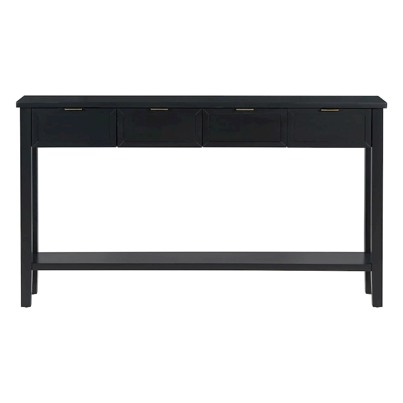 High-Quality Entryway Console Table with 4 Spacious Drawers & 1 Bottom Shelf