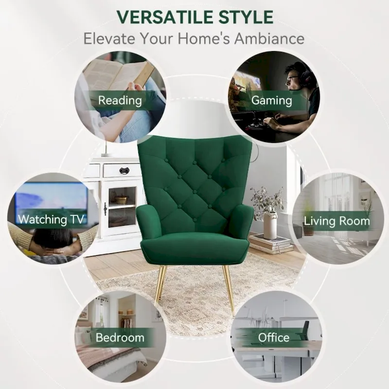 Modern Velvet Fabric Upholstered Chair