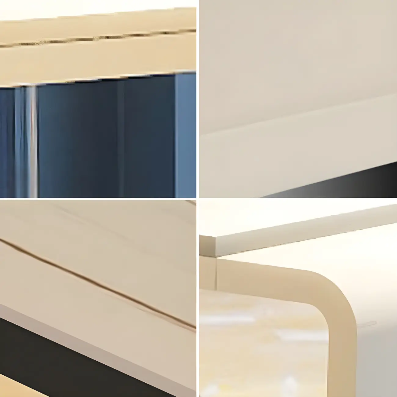 Modern Beige Stone Metal Wall Mounted Bar Tables