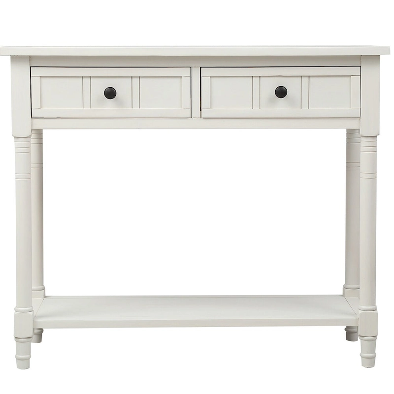 Daisy Series Wood Console Table with Two Drawers and Shelf - 13.80 x 35.43 x 29.90