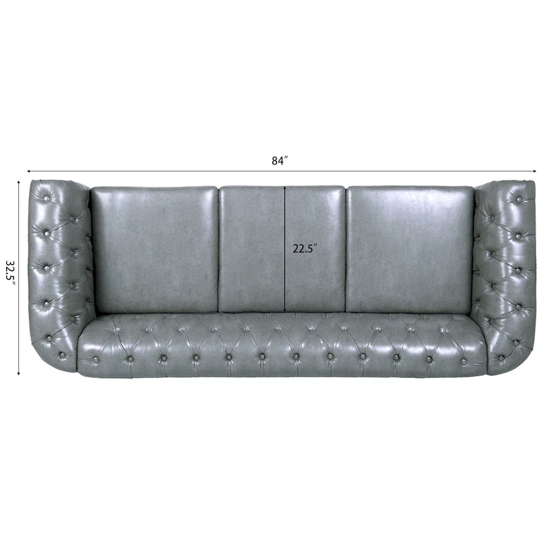 84.65 Rolled Arm Chesterfield 3 Seater Sofa