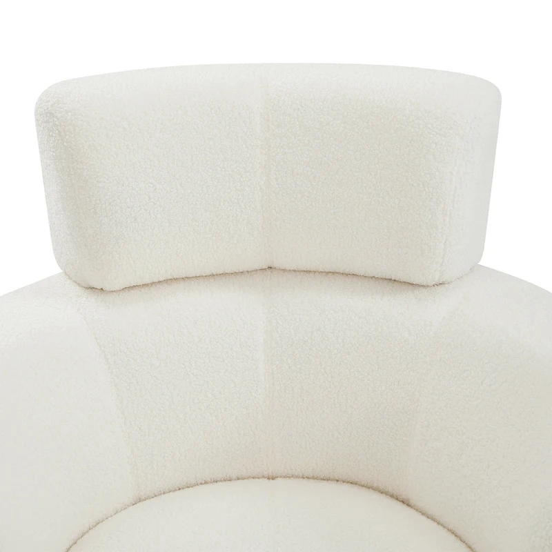 Polyester Barrel Swivel Chair with 360 Rotation, and Adjustable Headrest & Berber Fleece Upholstery - 320lb Capacity