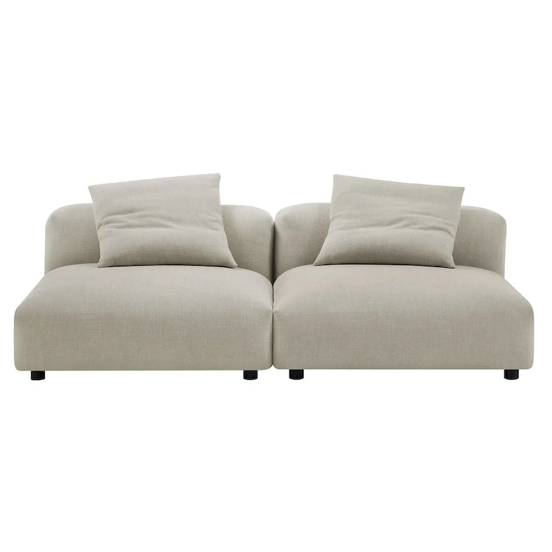 Solace 2-Piece Modular Upholstered Fabric Sofa