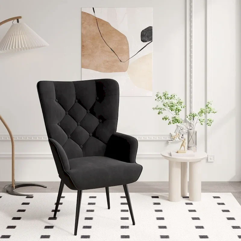 Modern Velvet Fabric Upholstered Chair