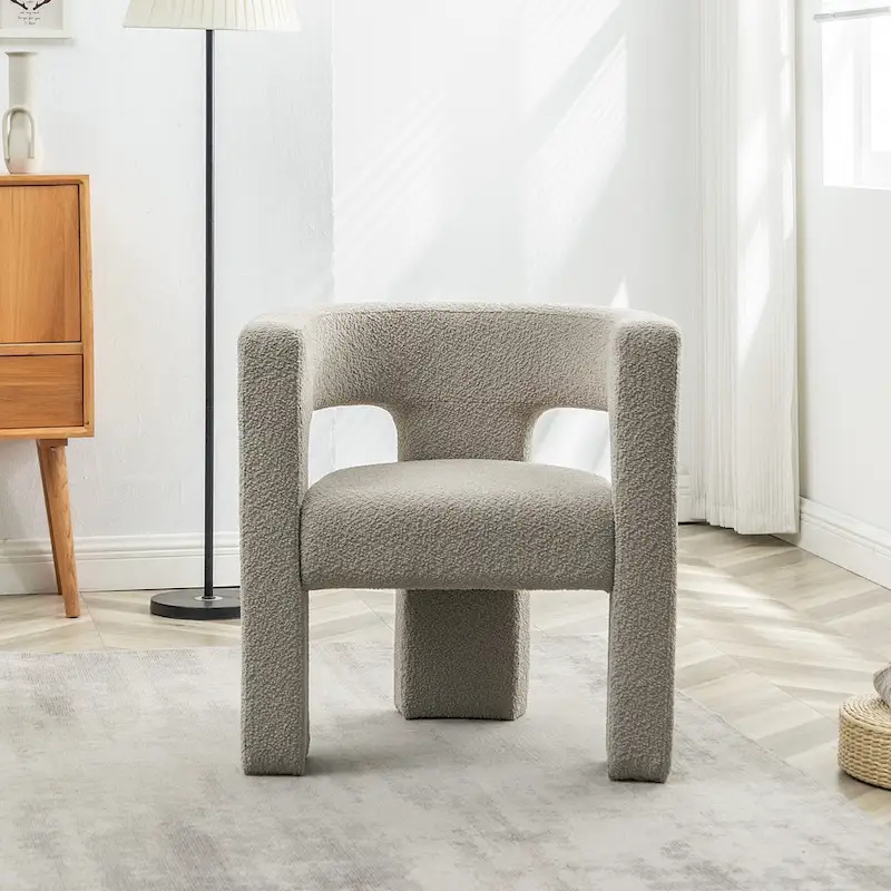 KINWELL 28 Wide Boucle Upholstered Square Armchair