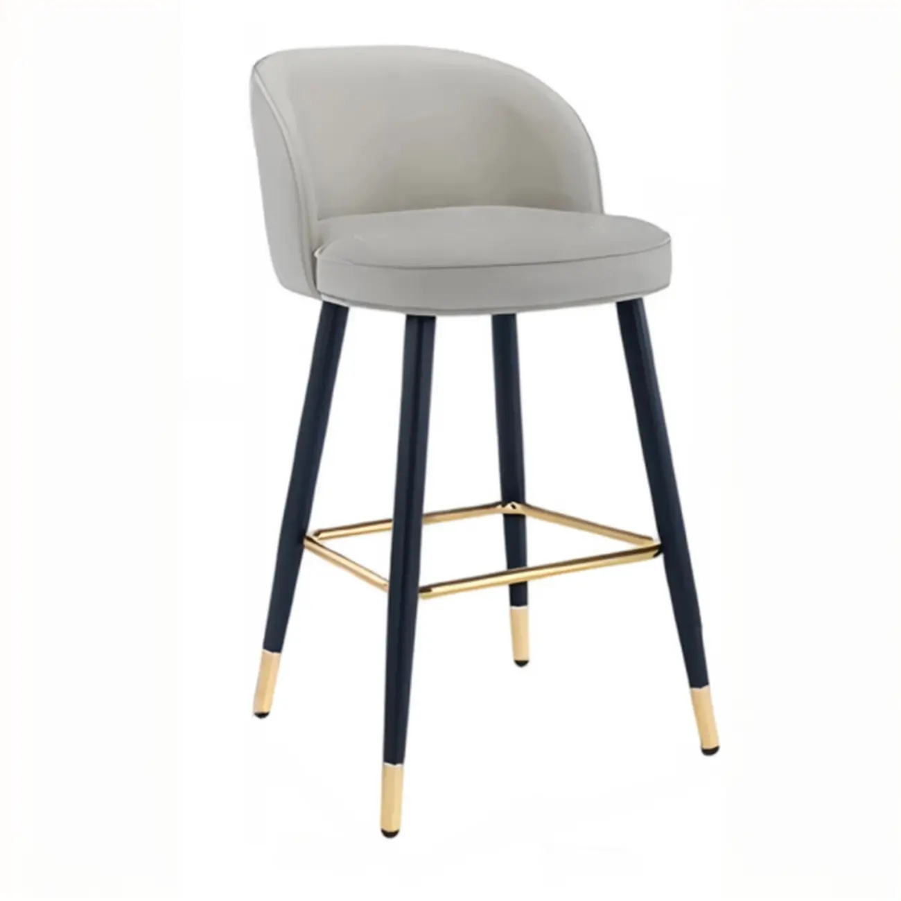 Counter Height Leather Bucket Glam Bar Stools