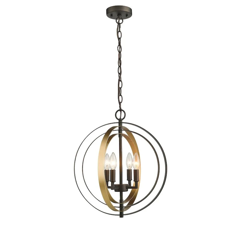 4-light Oil Rubbed Bronze/Gold Pendant - Oil Rubbed Bronze/Gold - Oil Rubbed Bronze/Gold