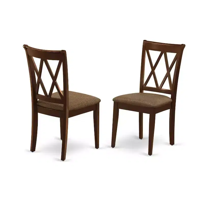5-Piece Mahogany Finish Solid Wood Top Dining table with 4 Chairs with Drop Leaf Lattice Back