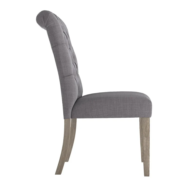 Benchwright Linen Tufted Dining Chair with Grey Finish Legs (Set of 2) by iNSPIRE Q Artisan