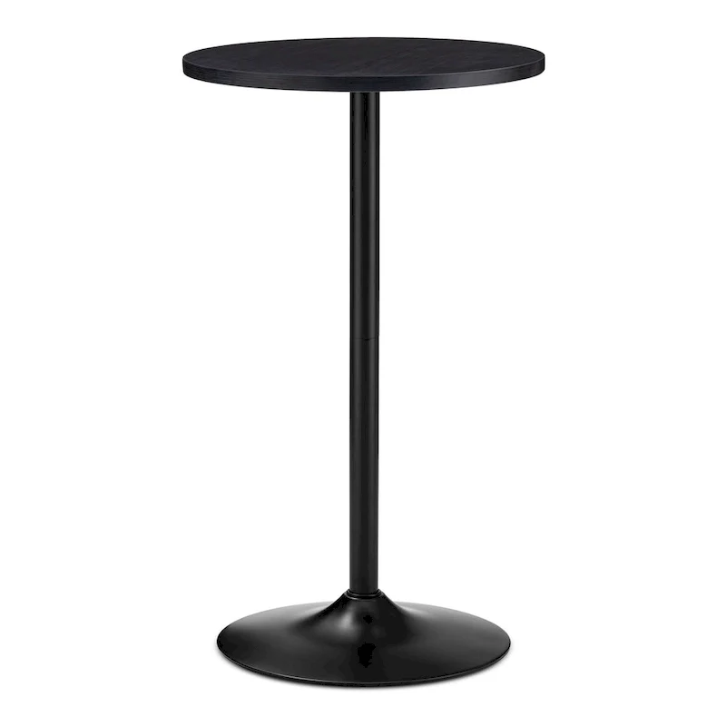 39.5H Modern Bistro Walnut Top Round Pub Bar Table