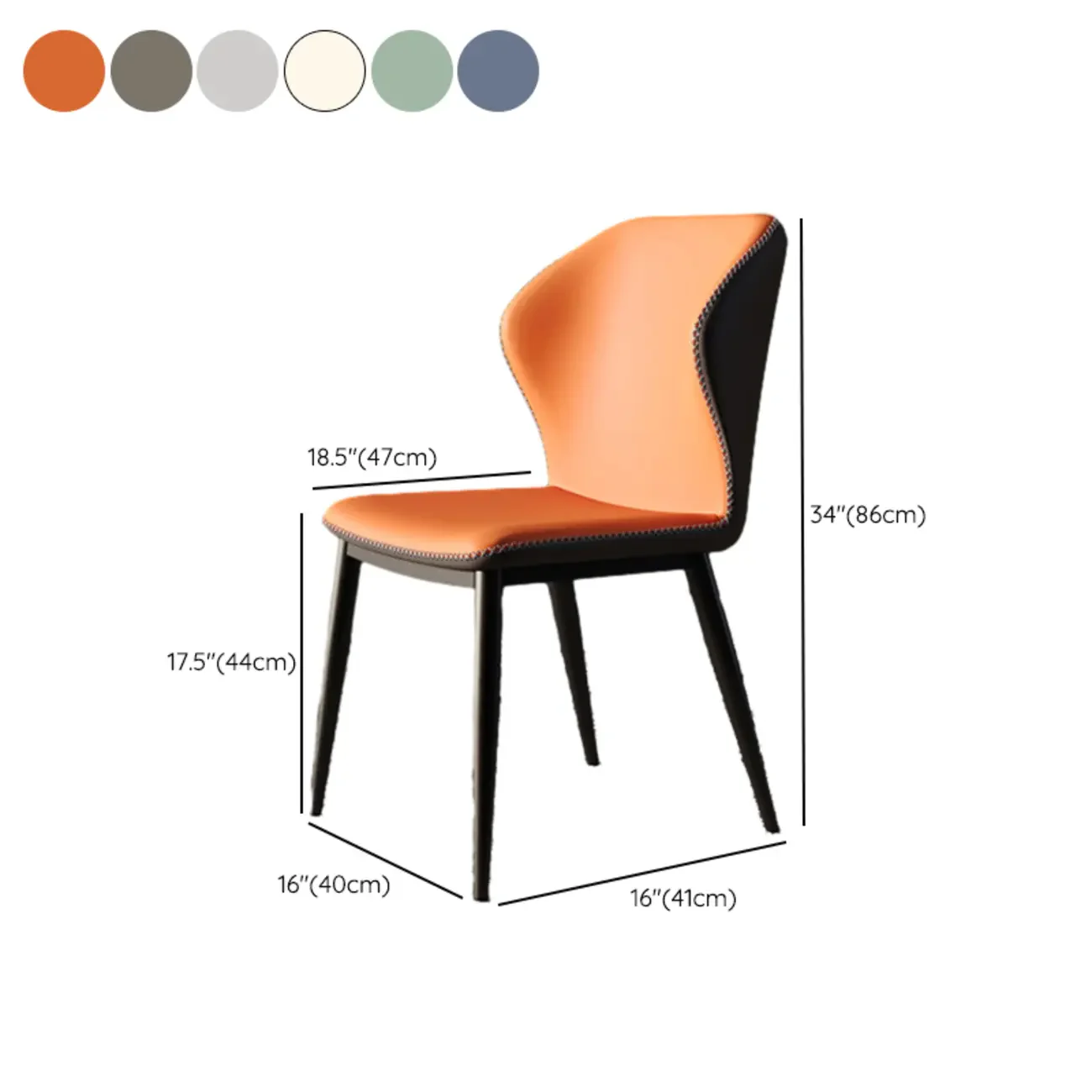 Scandinavian Faux Leather Wingback Dining Chairs