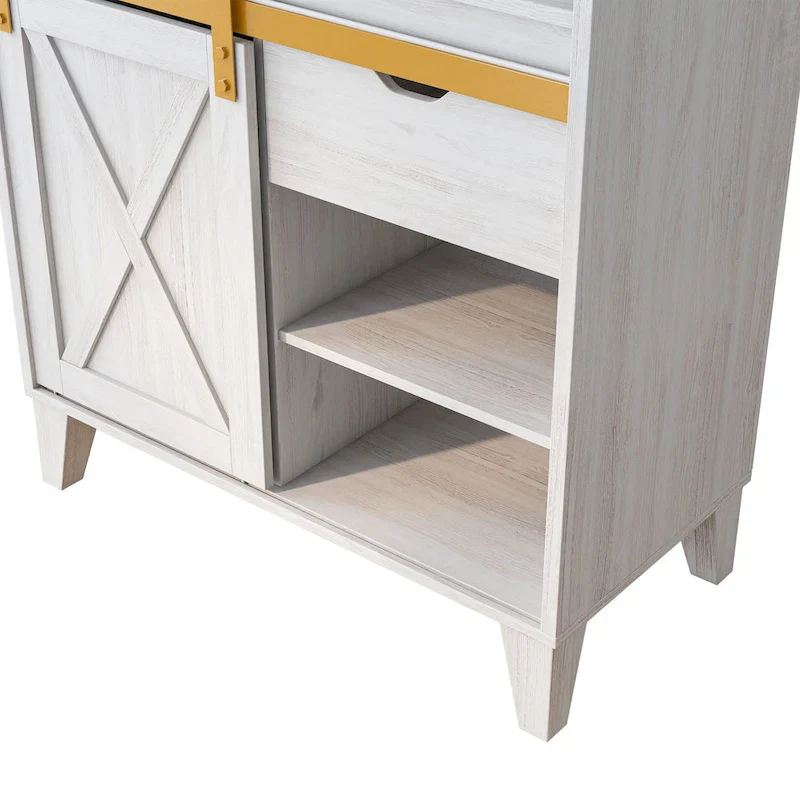 Farmhouse White Oak 6-Shelf Baker's Rack