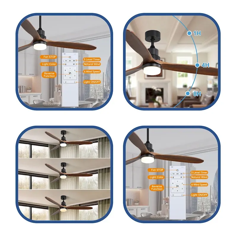 Ceiling Fan Lights With 3 Wood Noiseless Fan Blade