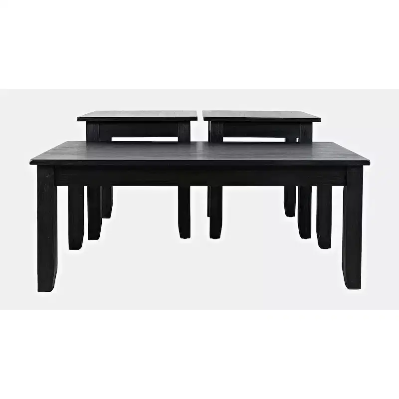 Contemporary 3-Piece Coffee Table Set – Brushed Black / Brushed Chestnut