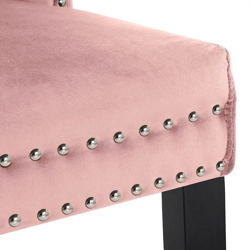 Grandview Tufted Upholstered Dining Chair (Set of 2) with Nailhead Trim and Ring Pull