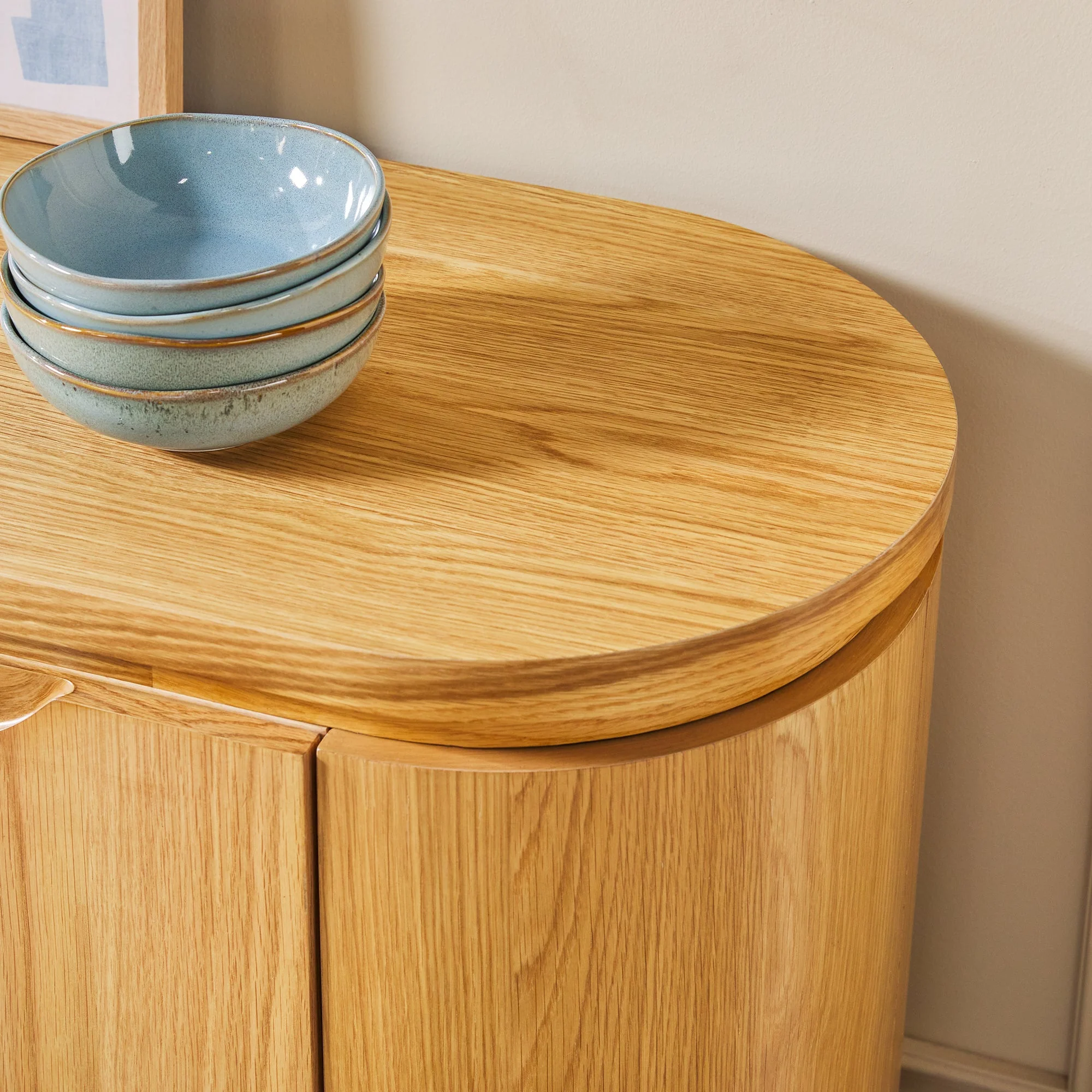 Maya Modern Curved Wood 70 Sideboard /TV Stand