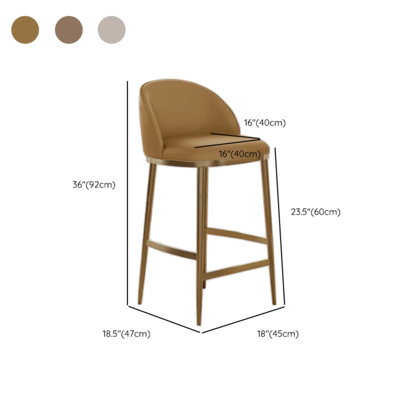 Mid Century Modern Leather Bar Stools Counter Height