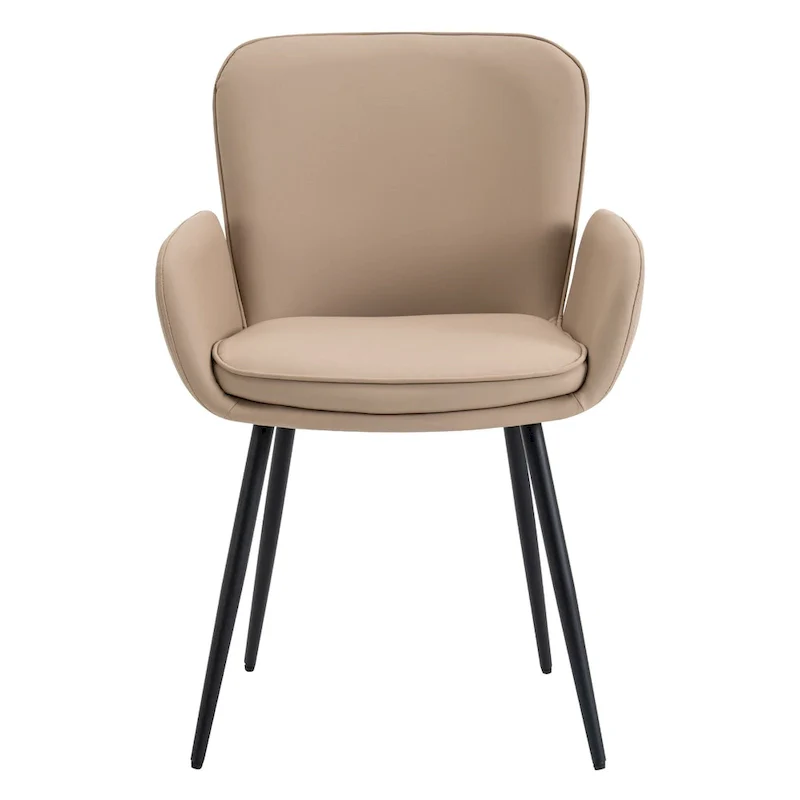 Set of 2 Cat-Scratch Resistant Dining Chairs with Gold Metal Legs