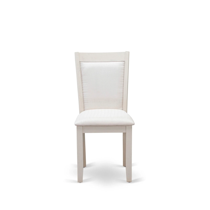 East West Furniture Dining Table Set- a Wooden Table and Cream Linen Fabric Parsons Chairs, Linen White(Pieces Options)