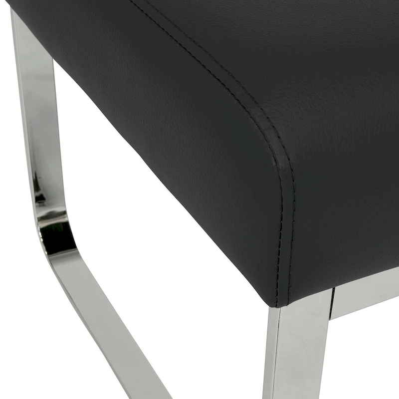 Studio Designs Home Allure Rectangular Metal Blended Leather Modern Ottoman