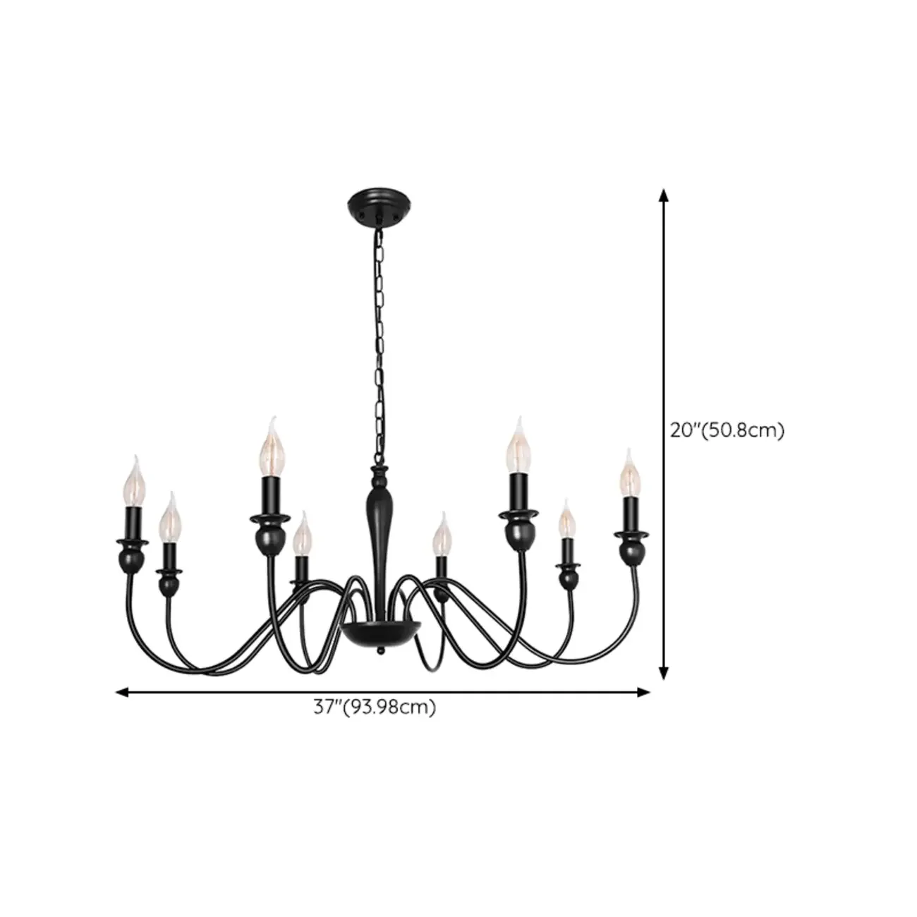 Industrial Black Chandeliers at Home with Adaptable Height