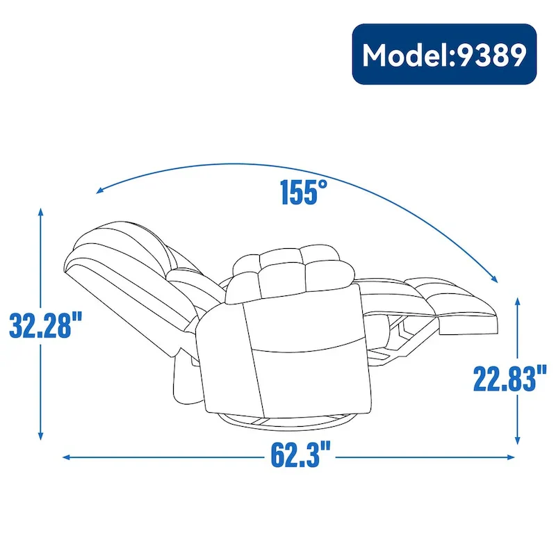 Lazy Boy Swivel Rocker Fabric Recliner Chair, Overstuffed Large Manual Recliner Glider with Pillow Top Arms and Cushion Back