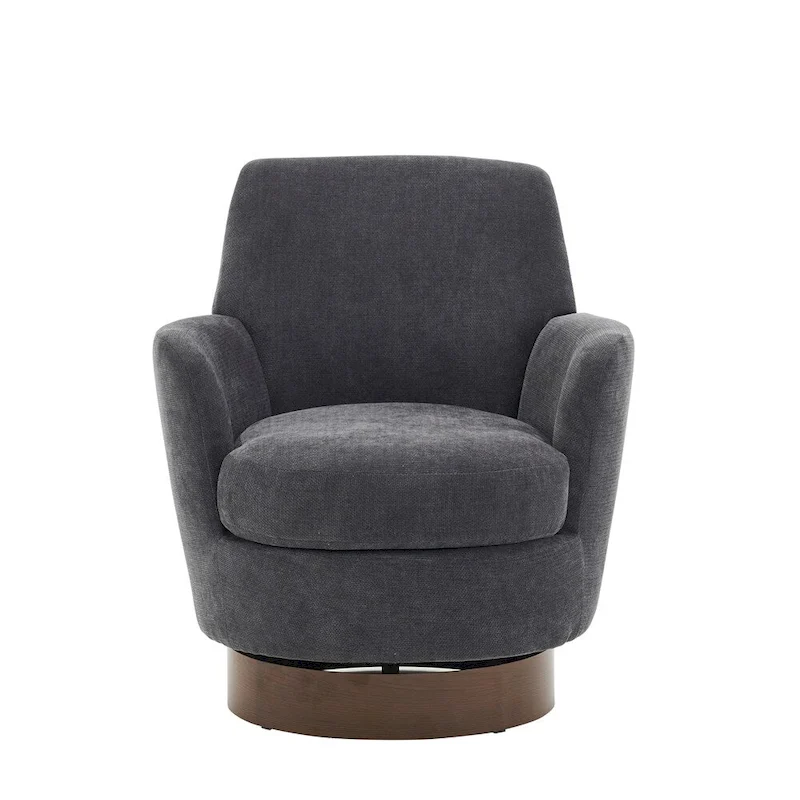 Swivel Round Accent Chairs Armchair with Stainless Steel Base