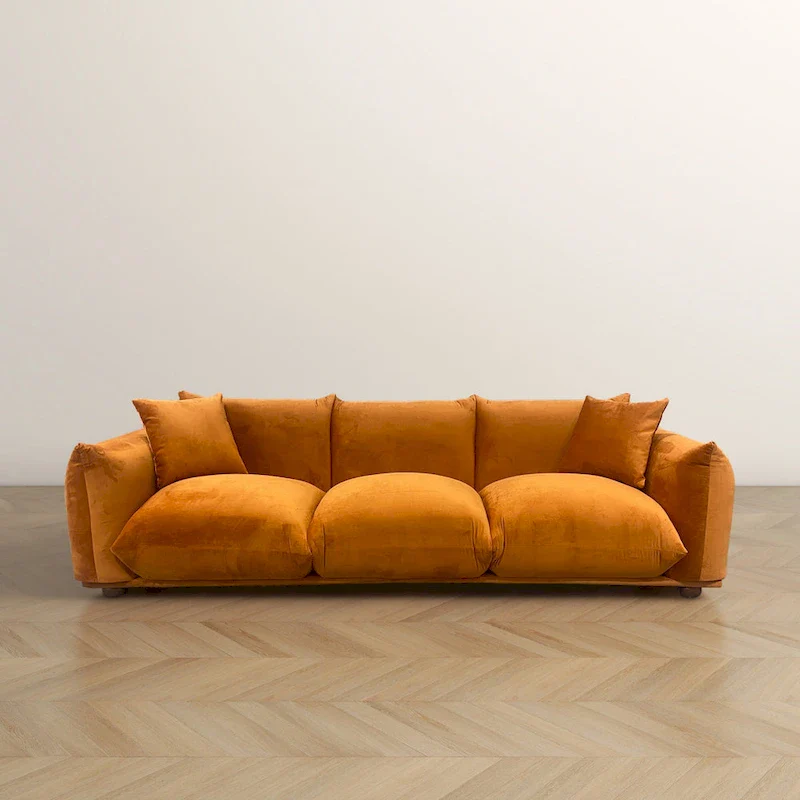 Arten Mid-Century Modern Luxury Boucle/Velvet Couch