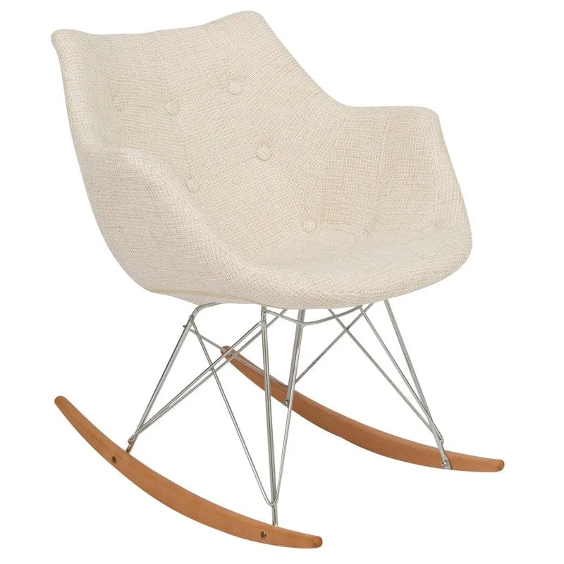 Polyester Upholstered Rocking Nursing Chair - Modern Accent Armchair for Home, Living Room, Bedroom