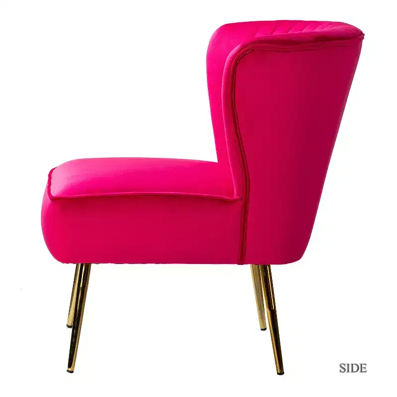 Quentin Velvet Accent Side Chair with Padded Seat Set of 2 | Karat Home