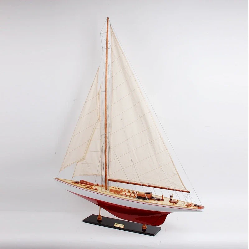Endeavour Painted Large Sailboat Schooner Yacht Model