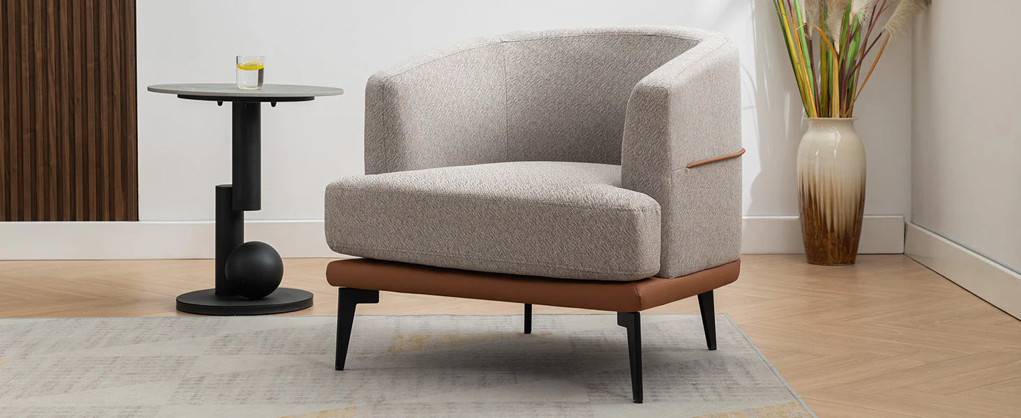 Walker Edison | Modern Two-tone Barrel Accent Chair