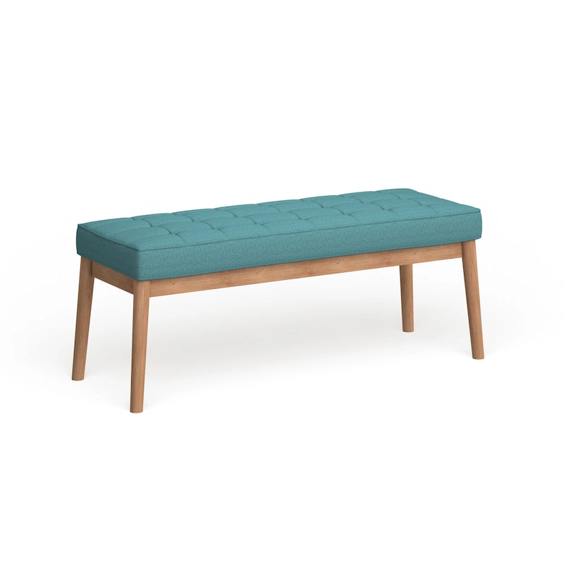 Saxon Mid-century Tufted Fabric Ottoman Bench by Christopher Knight Home - 43.00 L x 15.75 W x 17.00 H