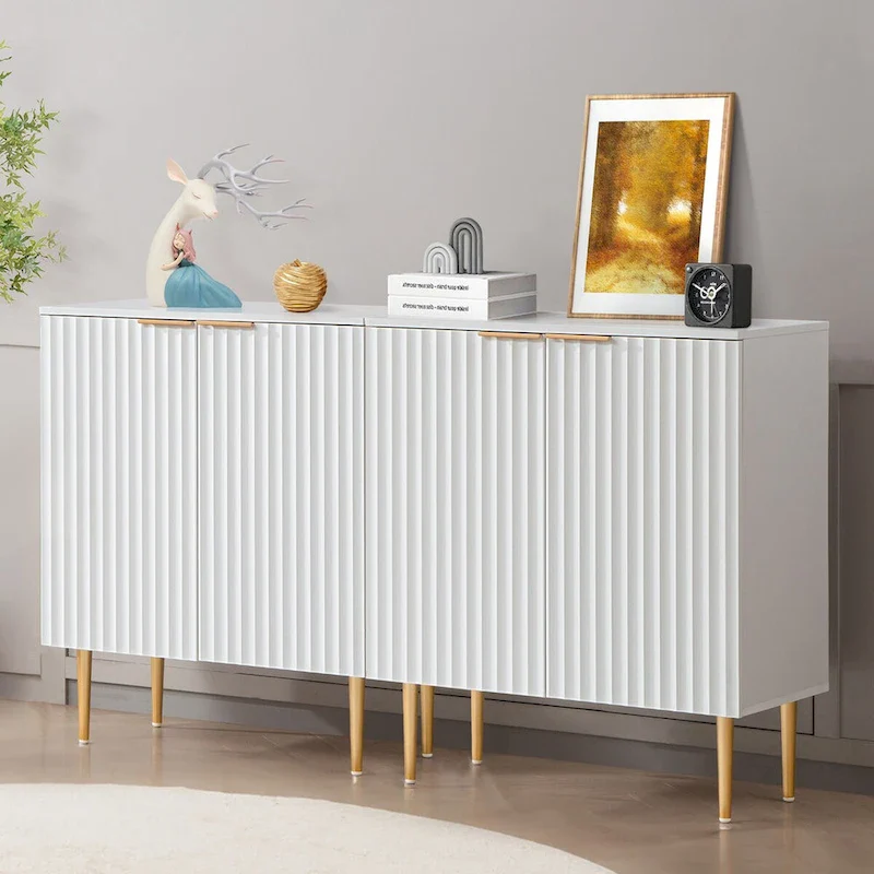 Sideboard Buffet Cabinet Set of 2 with Adjustable Shelves -