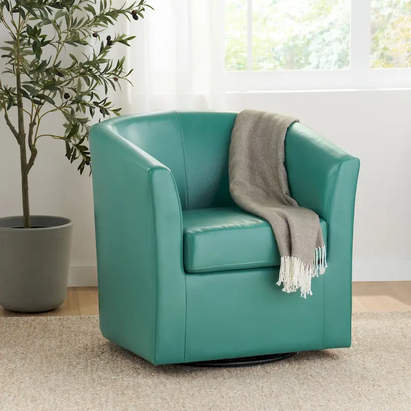 Daymian Swivel Club Chair by Christopher Knight Home - 29.00  D x 30.20  W x 30.50  H