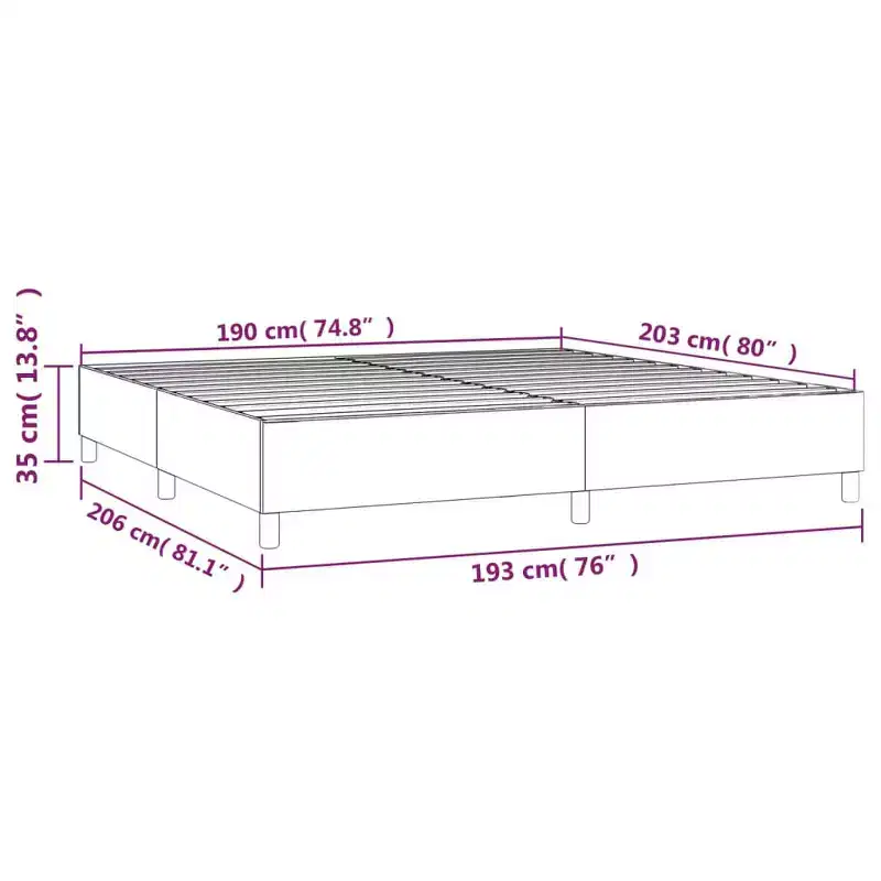 Bed Frame Dark Gray Fabric (100% polyester), Plywood, Engineered wood