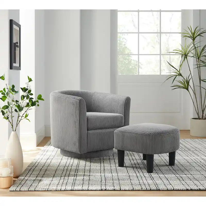 26.38 Swivel Arm Chair with Ottoman