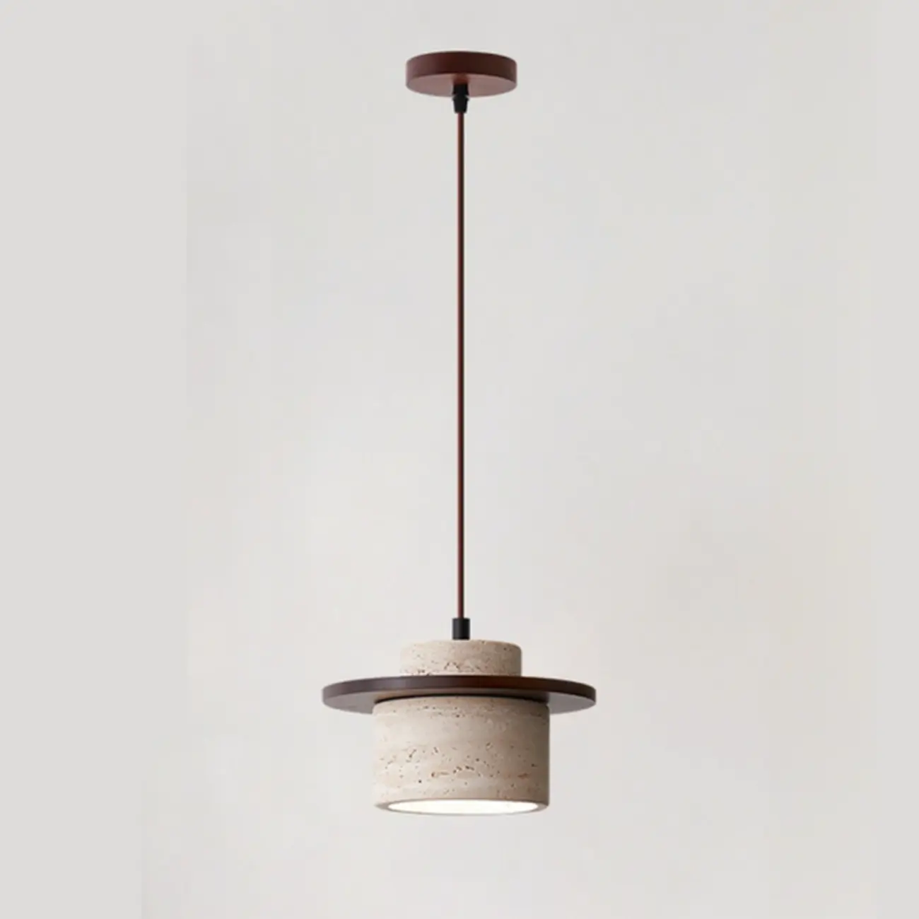 Modern Khaki Stone Pendant Light Fixture for Living Room