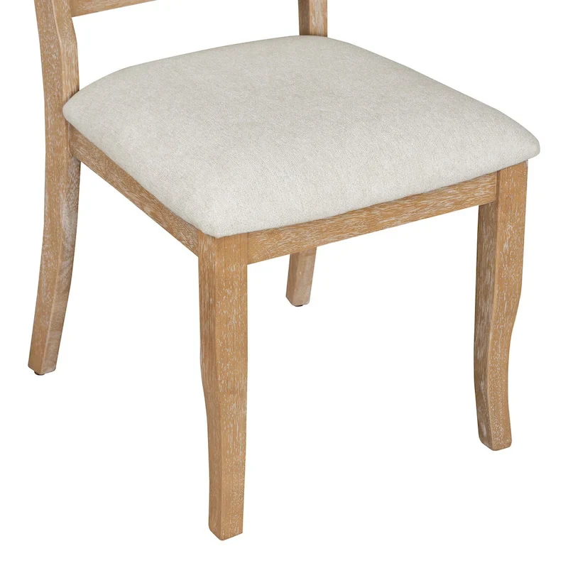 Retro Round Dining Table with 4 Upholstered Chairs