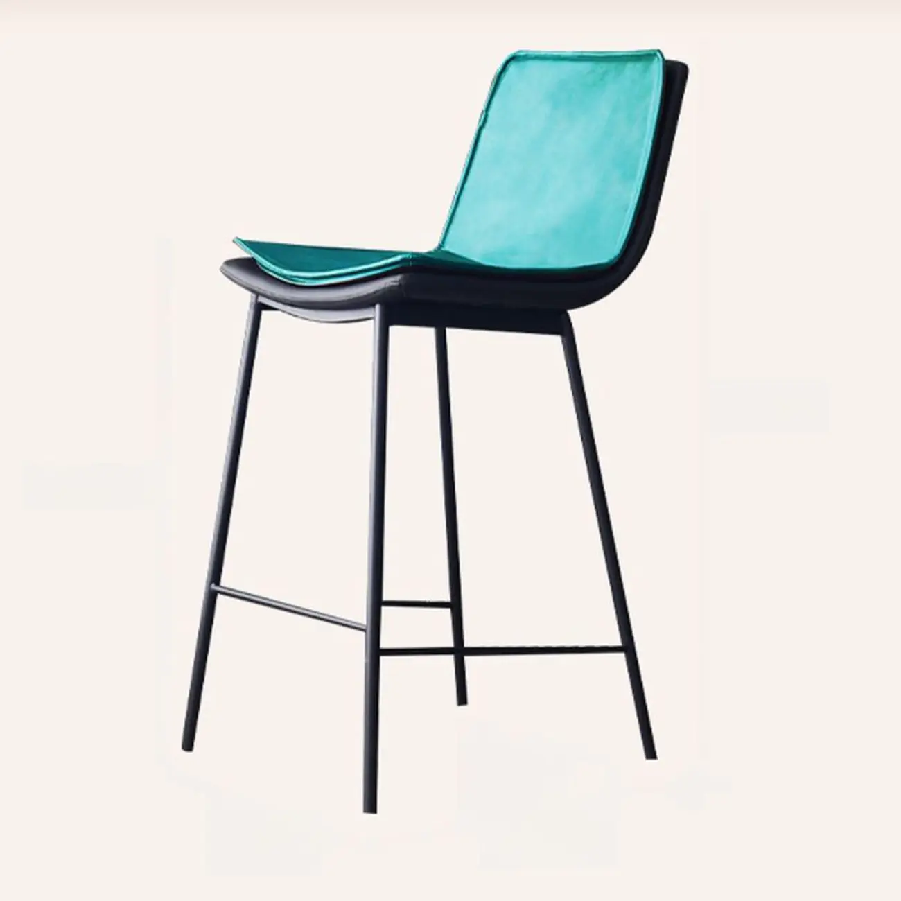 Modern Leather Counter Height Bar Stool with Back