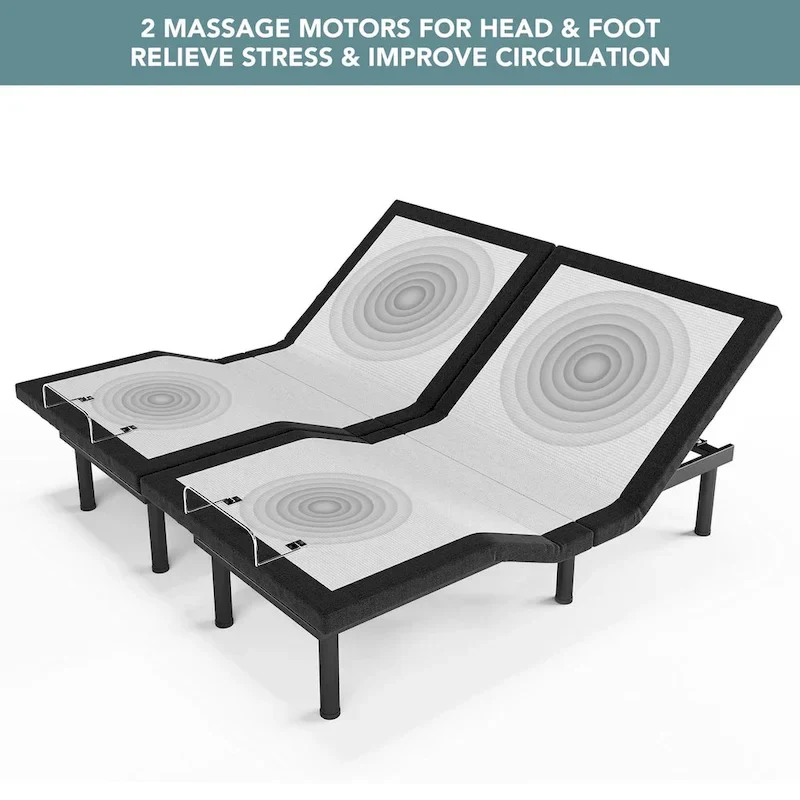 Massaging Zero Gravity Adjustable Bed with Wireless Remote