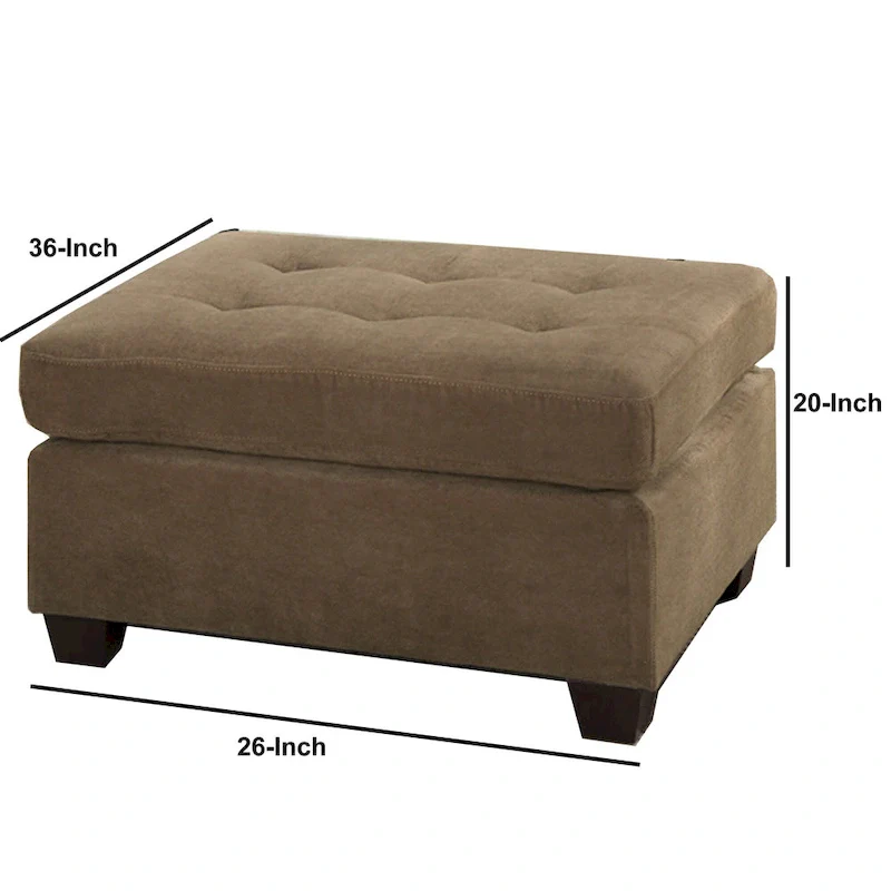 Square Cocktail Ottoman – Light Brown Waffle Suede