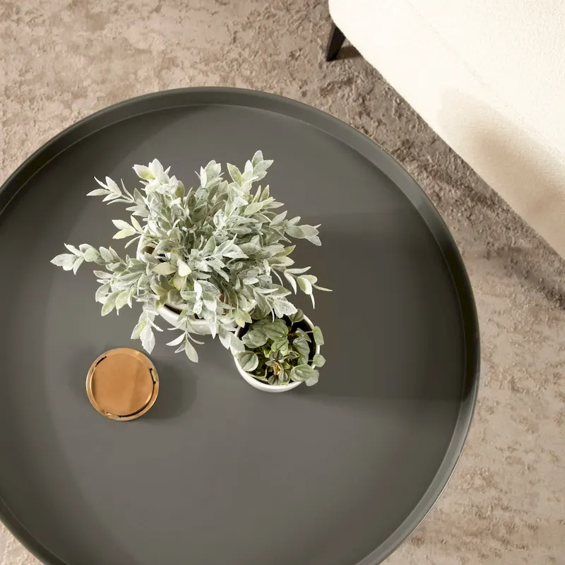 Kate and Laurel Celia Round Metal Coffee Table - 28.25x28.25x19