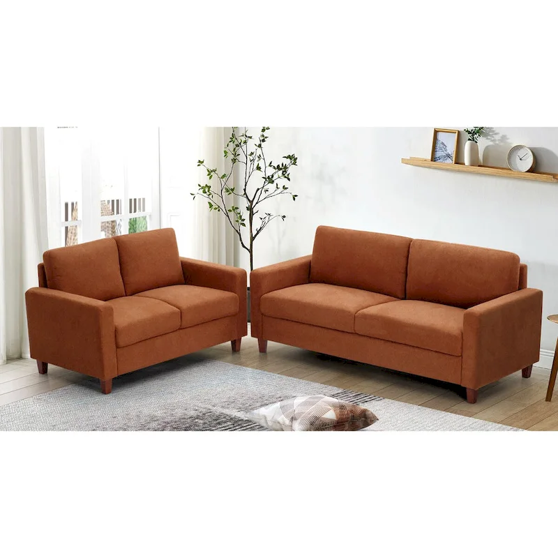 Transitional Upholstered 2 Peice Living Room Sofa Set