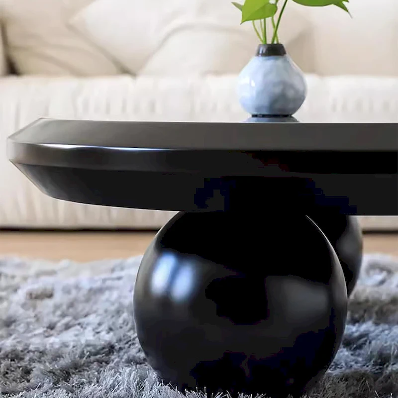 51 Modern Wood Coffee Table with 3 ball legs