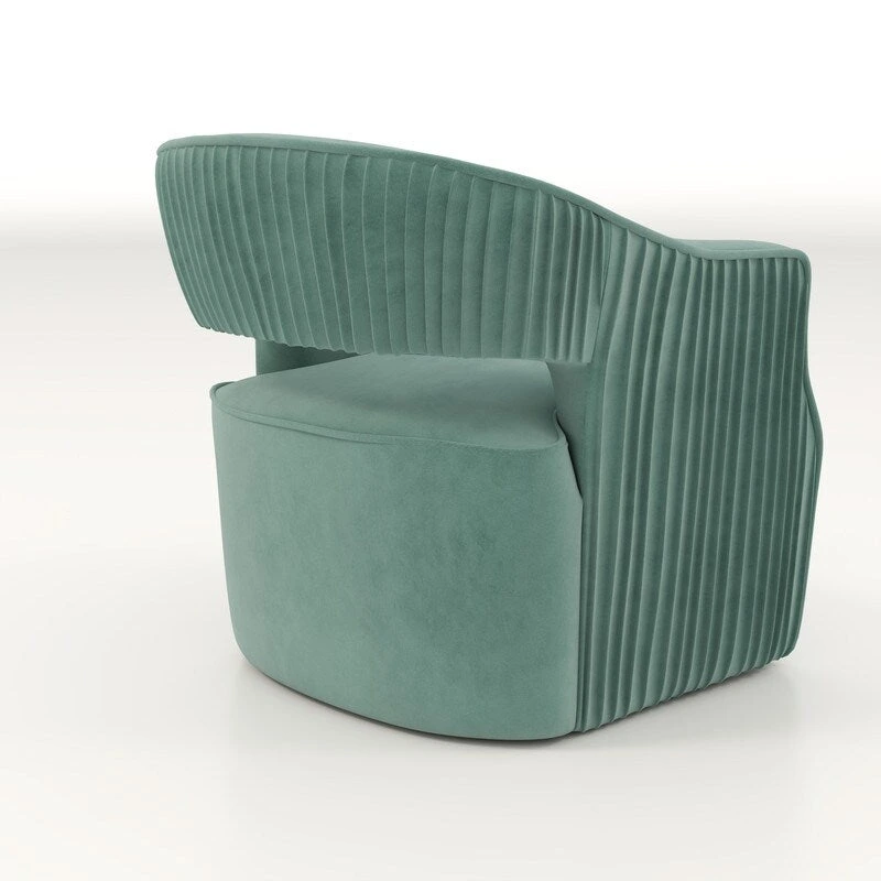 SEYNAR Modern Glam Velvet 360 Degree Swivel Open-Back Accent Armchair Set of 2