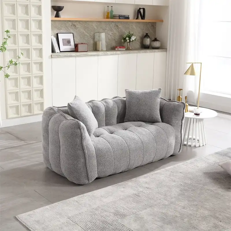 Modern Chenille Recliner Sofa with High Resilience Foam
