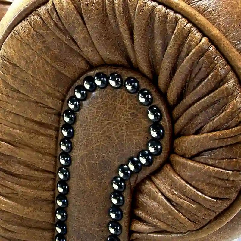 Hancock Tufted Top Grain Italian Leather Chesterfield Sofa - 31 H x 86 W x 40 D